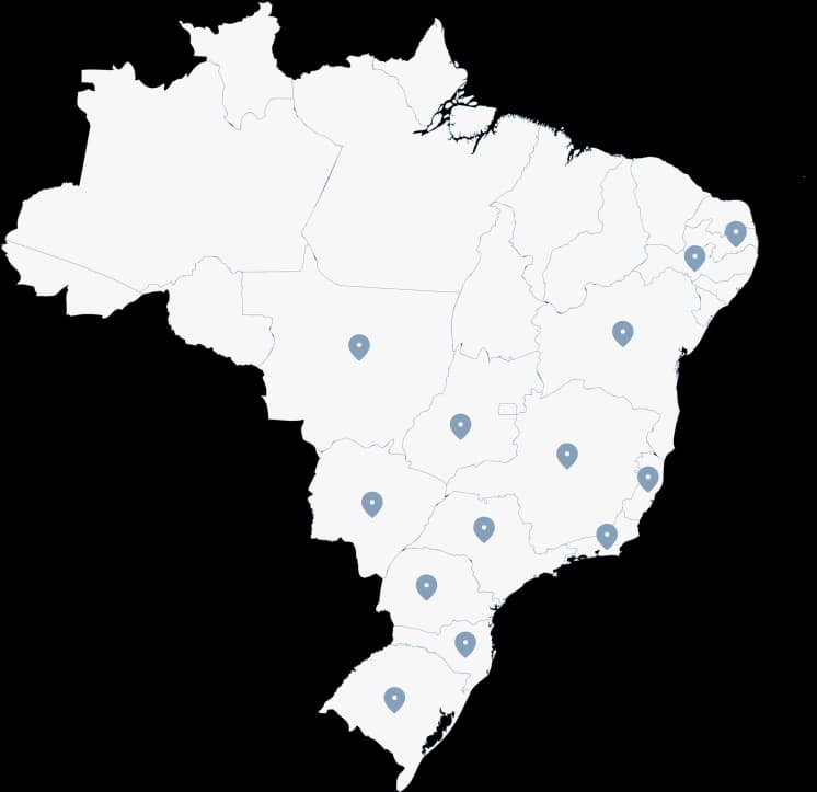 Mapa do Brasil - Presença GTR Investimentos (mobile)
